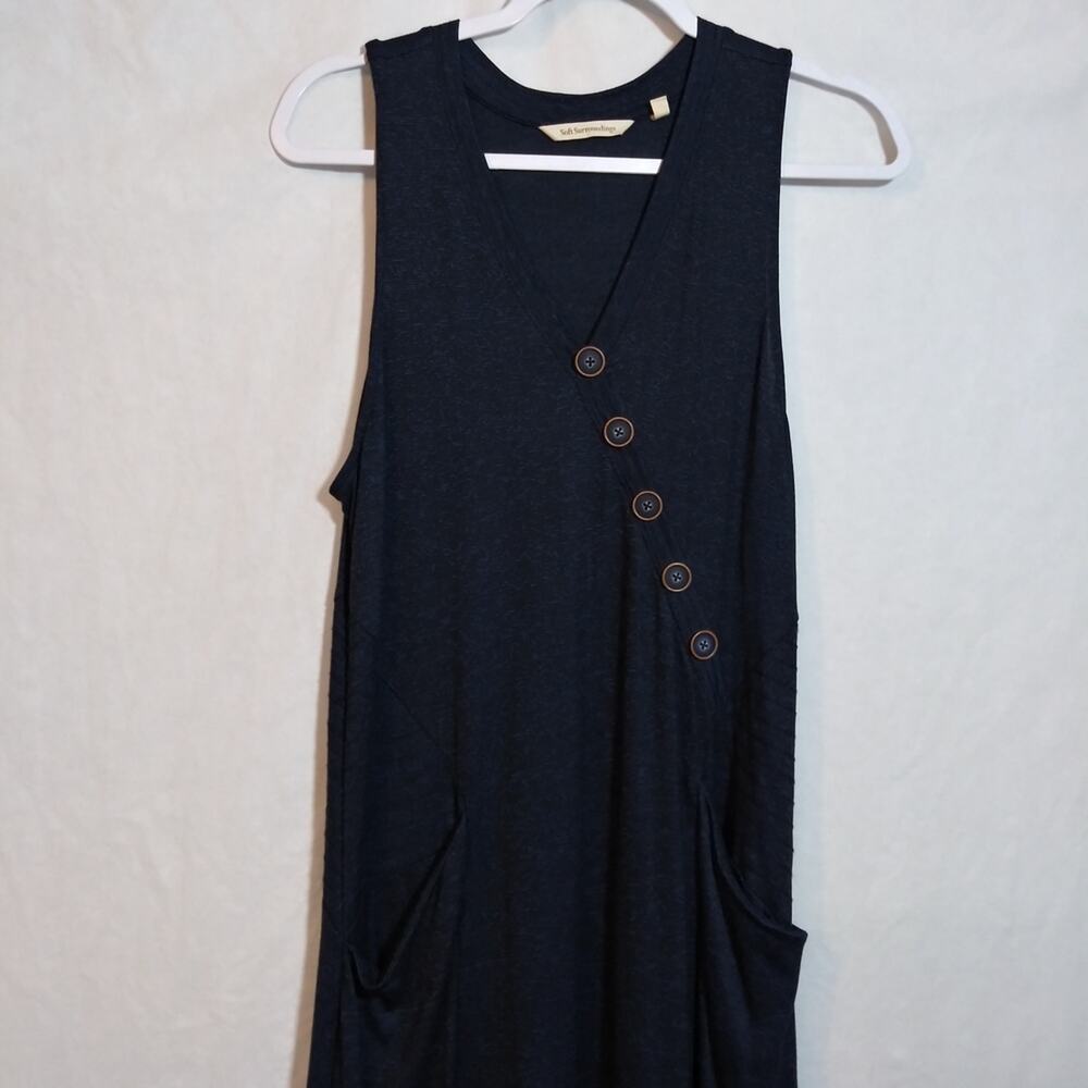Soft Surroundings Marjorelle Maxi Sleeveless Asymmetric Button Knit Dress Size M - Picture 3 of 9